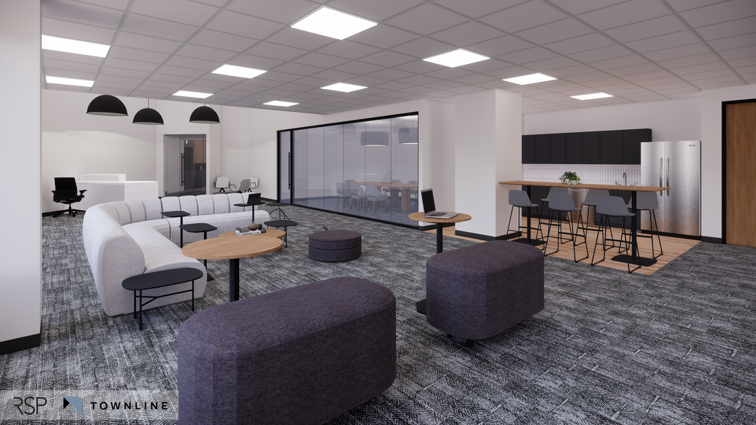 Rendering of an office suite for lease near downtown Phoenix at 2600 North Central